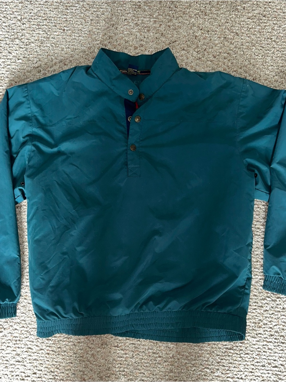 Teal Pullover Windbreaker